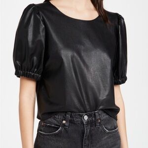 Amanda Uprichard Black Puff Sleeve Blouse